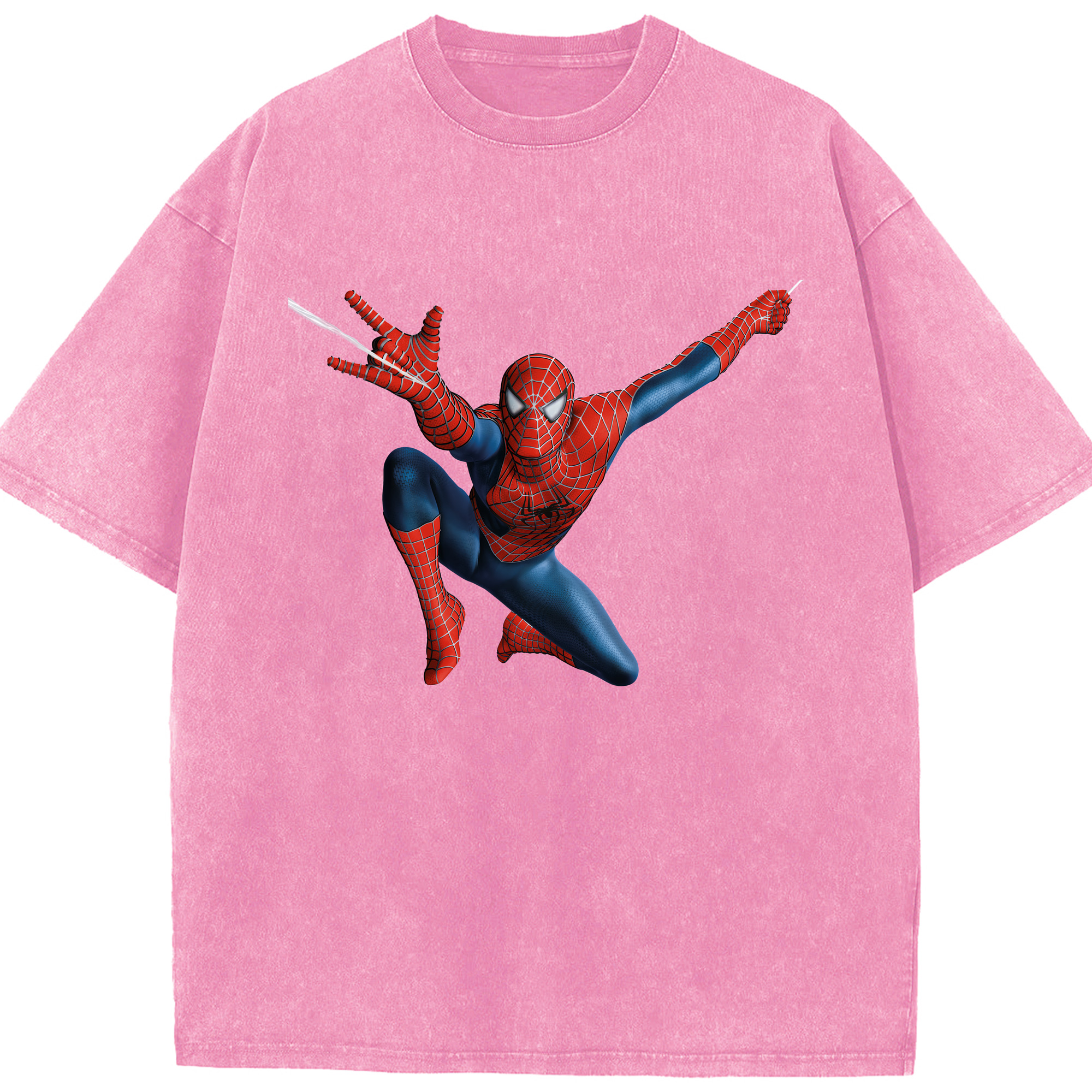 （画像用） Spider Man スパイダーマン 綿100% ヴィンテージ風 半袖Tシャツ（フロントプリント）